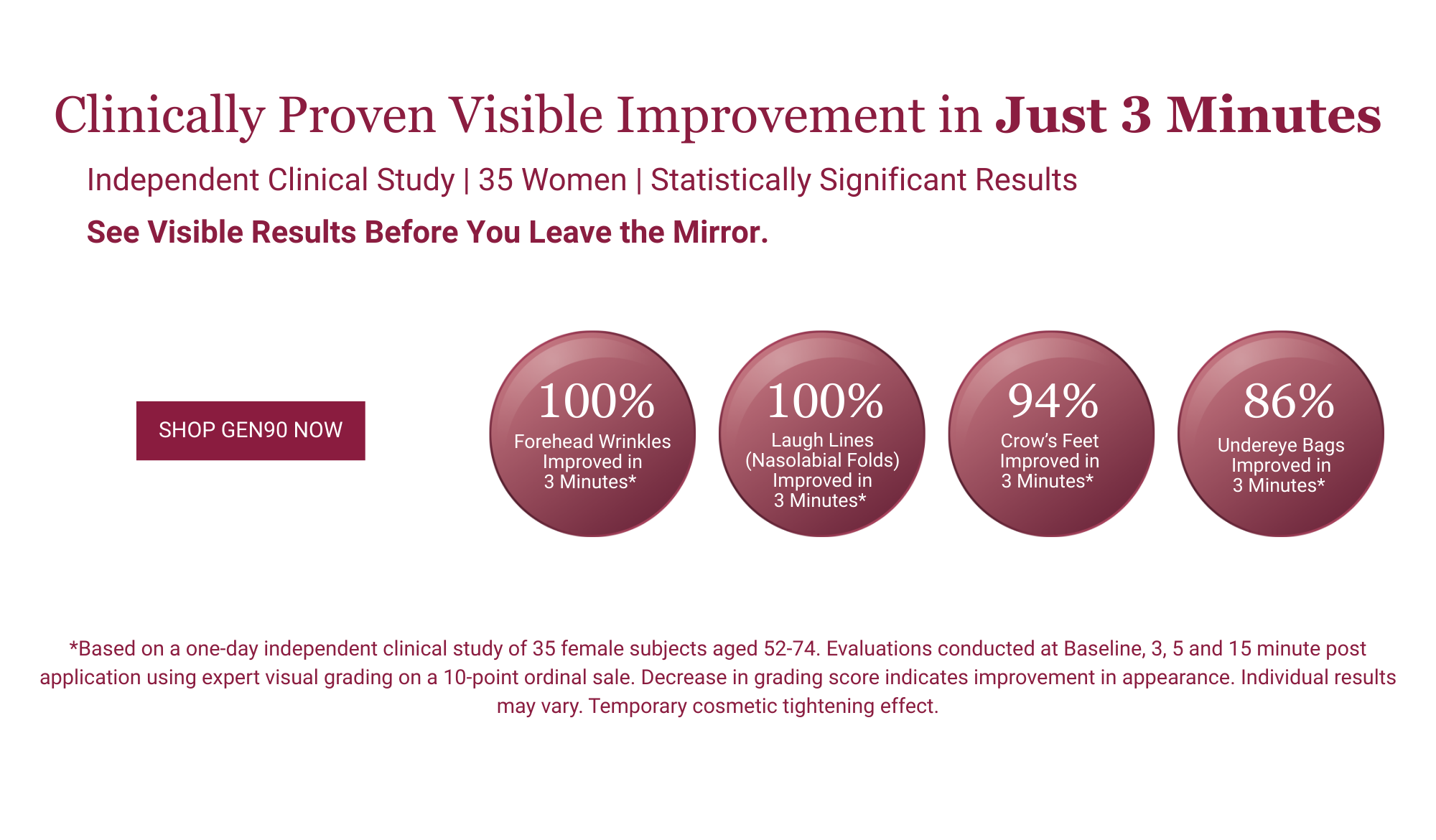 Advertisement for a skincare product with visible improvement claims and a call to action.