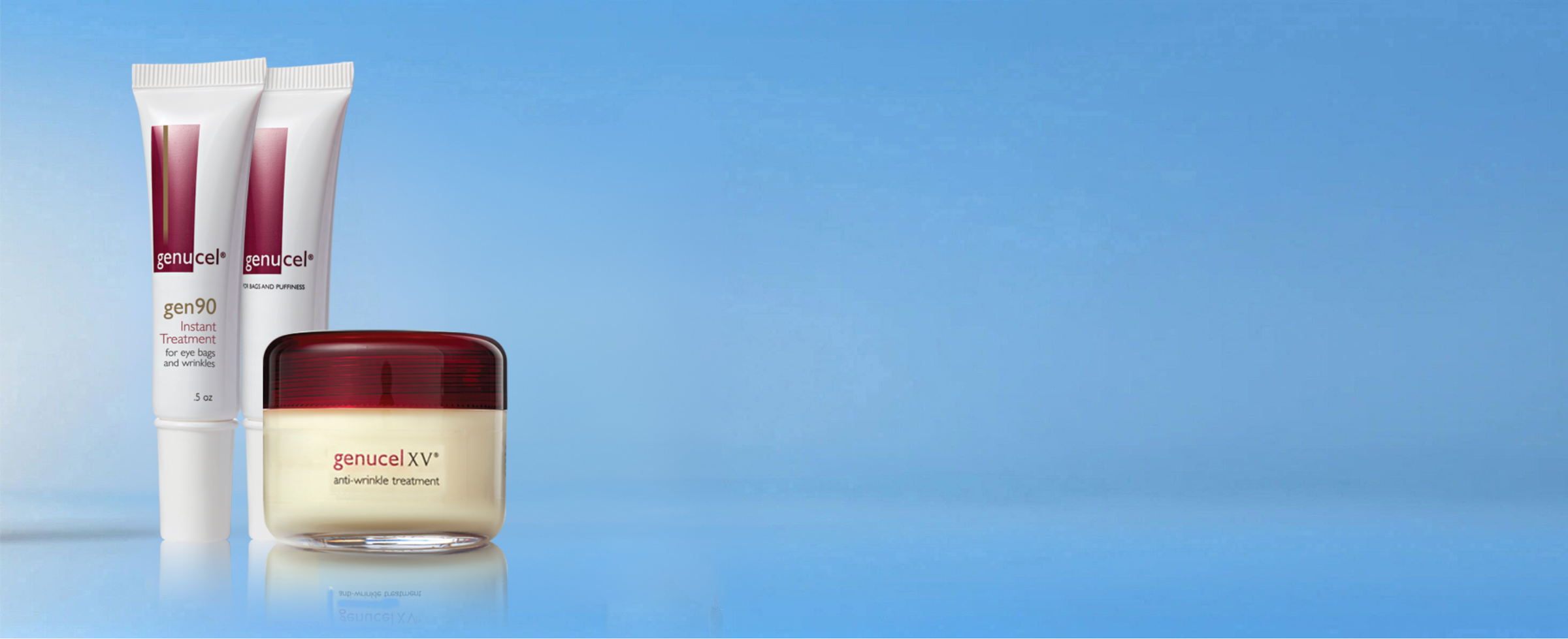 Two tubes and a jar of Permed XV skincare products on a blue background